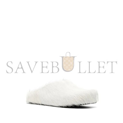MARNI FUSSBET SABOT CALF-HAIR SLIPPERS 